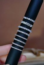 Load image into Gallery viewer, LUOWEND 18K White Gold Real Natural Diamond Ring for Women
