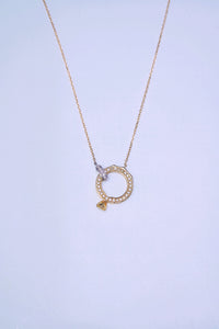 LUOWEND 18K White and Yellow Gold Real Natural Diamond Pendant Necklace for Women