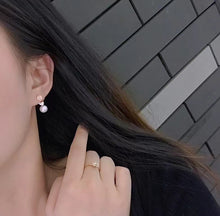 Load image into Gallery viewer, 18K Rose Gold Real Freshwater Pearl Earrings for Women
